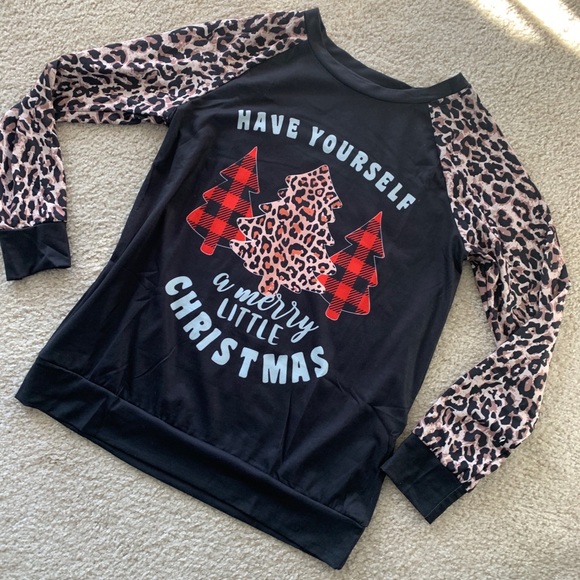 BRAND NEW Christmas Leopard Buffalo Check Long Sleeve Shirt - Picture 7 of 9